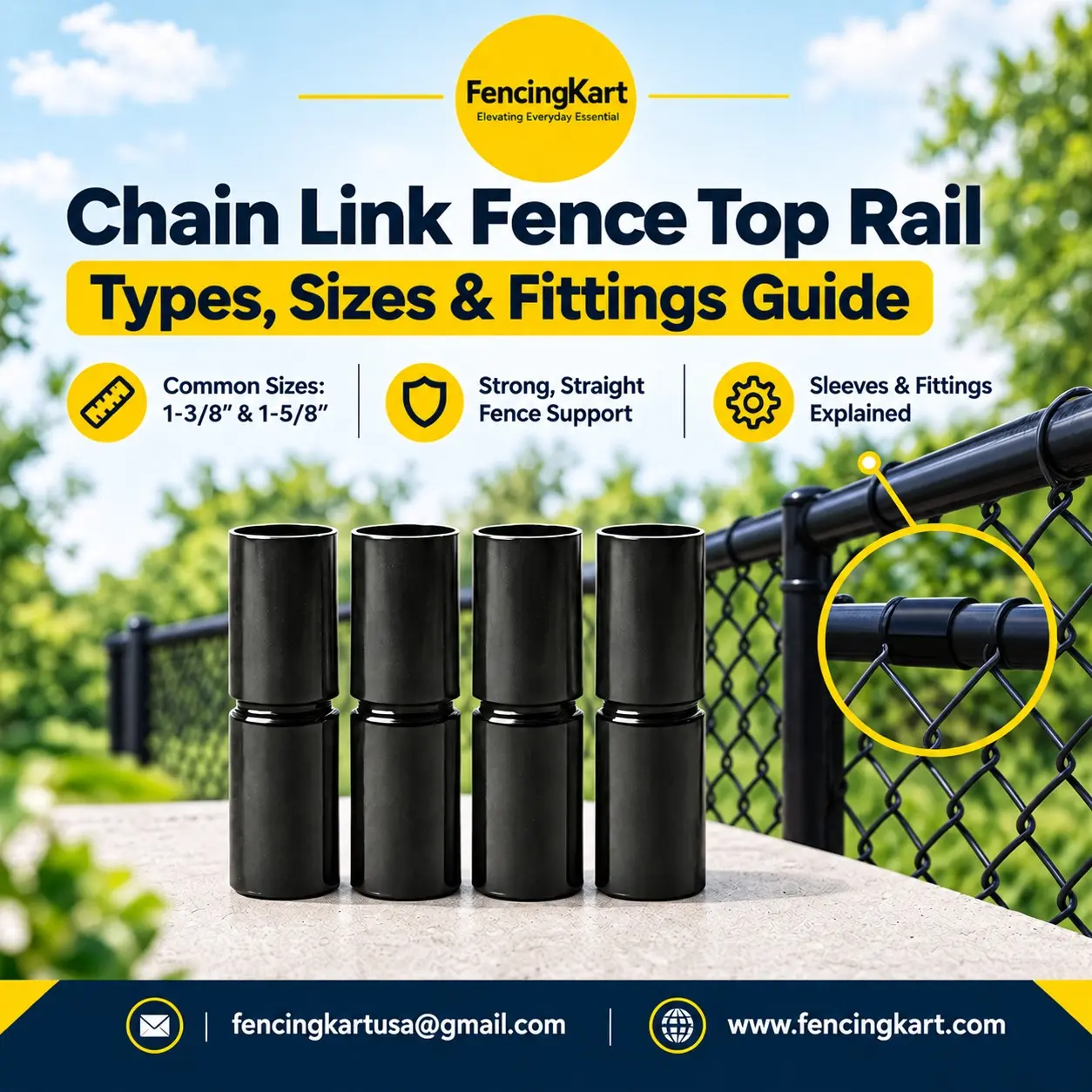 Chain Link Fence Top Rail: Types, Sizes & Fittings 